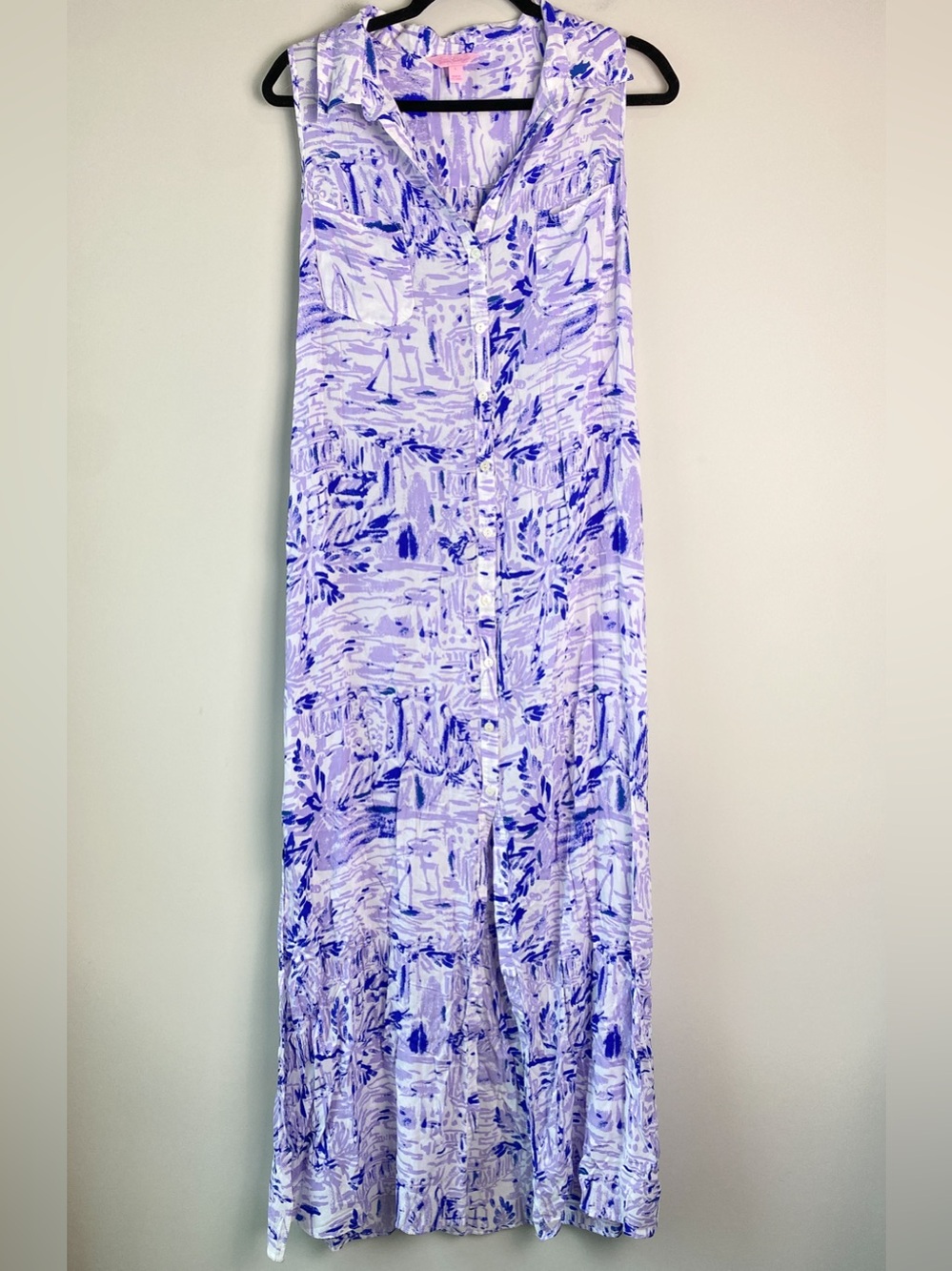 Lilly Pulitzer Womens Ezra Maxi Dress L Lilac Verbena Rock The Dock Resort Beach